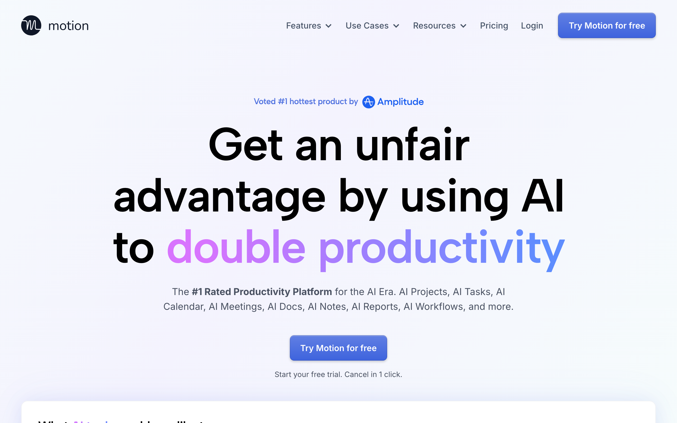 Motion AI planner with automatic task scheduling